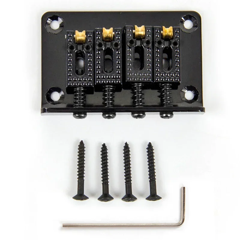 

4-String Guitar Fixed Bridge 60x38.5 String Bottom or Body Throung with Roller Saddle for Box Guitar Black