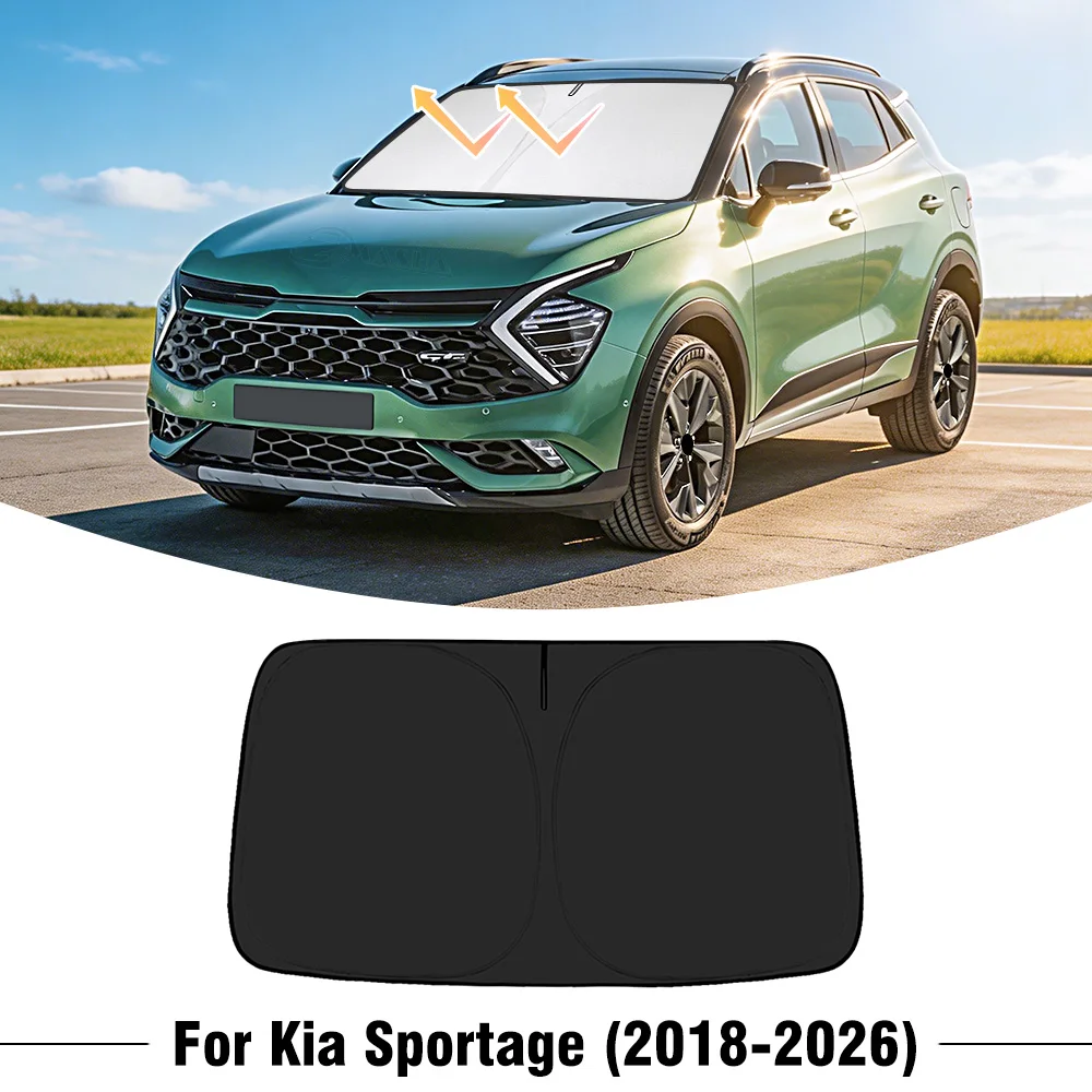For Kia Sportage 2018-2023 2024 2025 2026 Car Windshield Sunshade Cover Front Window Sun Shade Visor UV Protection Accessories