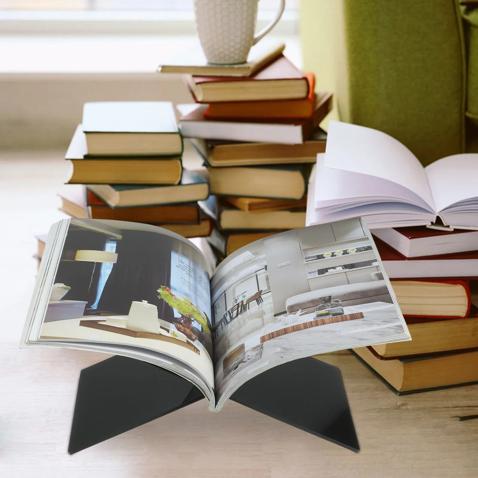 

1Set Acrylic Book Holder Stand for Kitchen Recipe Reading Display Sturdy Non-Slip Base for Cookbooks Magazines Newspapers