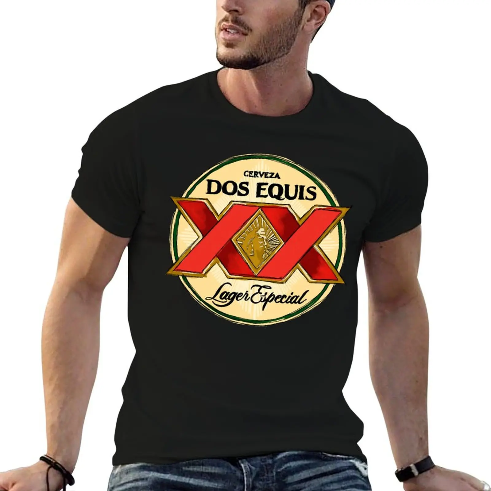 Camiseta Dos Equis para hombre, camiseta gráfica, camisetas gráficas vintage para hombre, camiseta