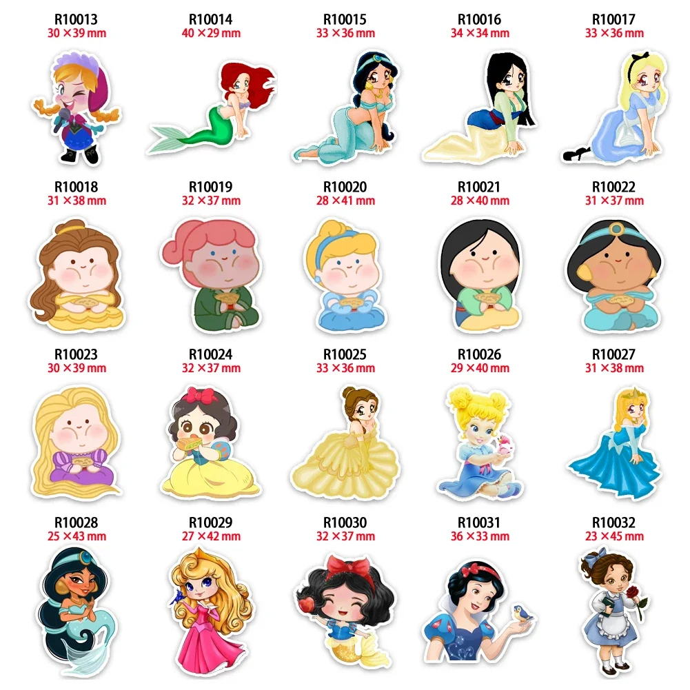 

Wholesale DIY Mobile Phone Case Accessories Patch 30Pcs/lots Disney Princess Belle Ariel Mulan Planar Resin