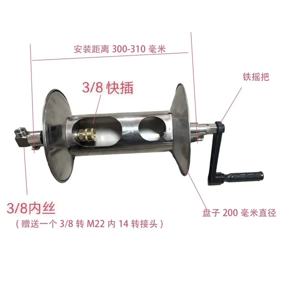 Heavy Duty Stainless Steel Hose Reel Pipe Winder Wall Mount Tube Roller Water Pipe Organizer for Garden Workshop