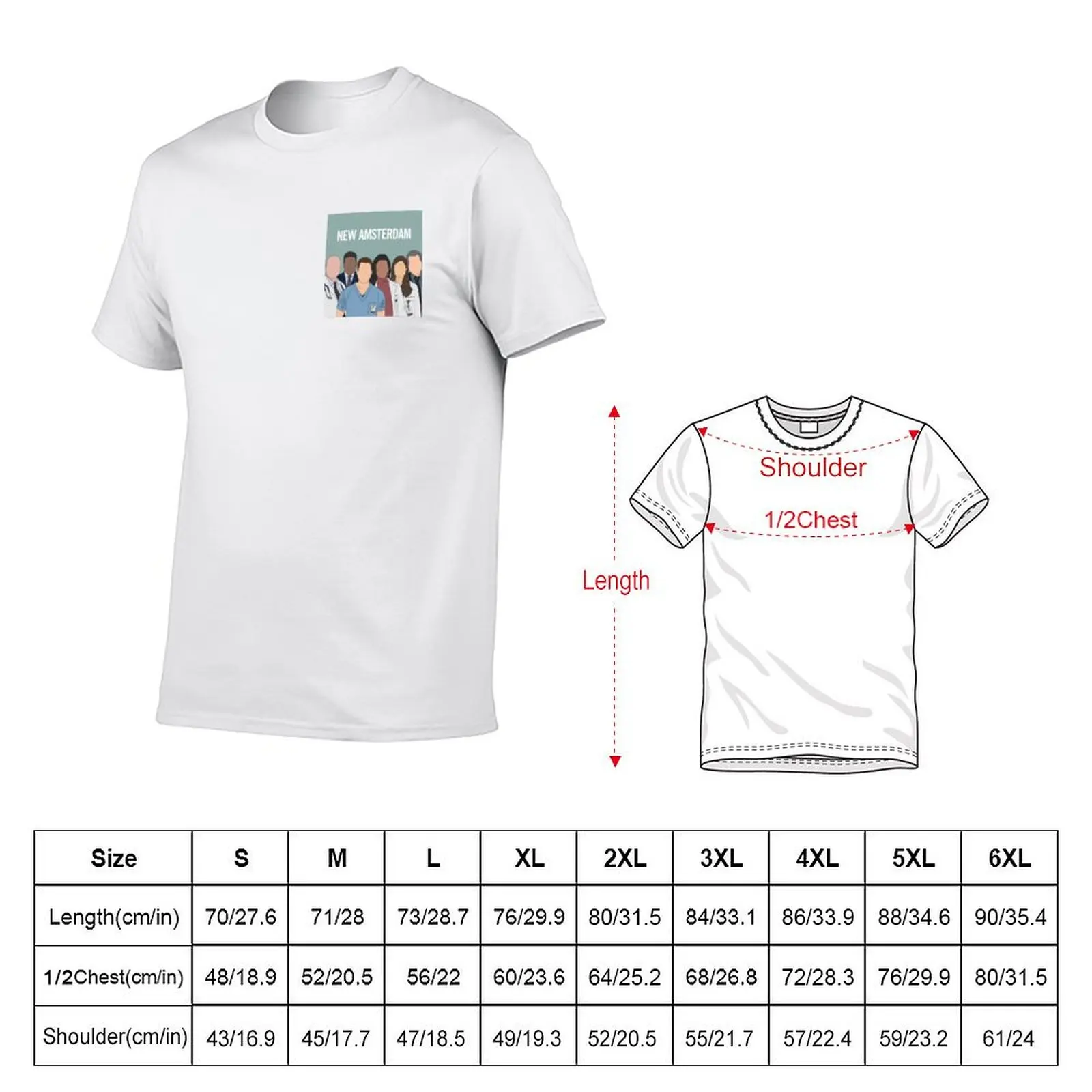 New amsterdam cast T-Shirt t shirts cotton 100% t shirts for man graphic funny funny t shirts dark humor T-shirt view 2
