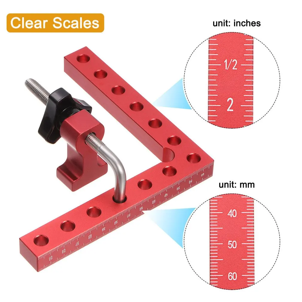 90 gradi a forma di L apparecchio ausiliario Splicing Board pannello di posizionamento Clip fissa righello quadrato da carpentiere strumento per la lavorazione del legno