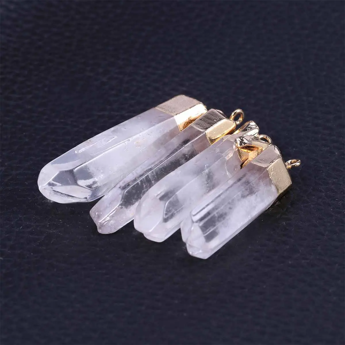 

4Pcs Crystal Quartz Pendants Unique Natural Stone Charms for DIY Necklace Bracelet Earrings Jewelry Accessories