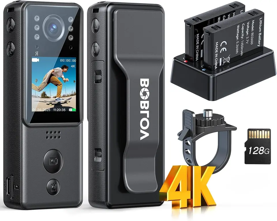 4K Mini Wearable Body Camera with Night Vision