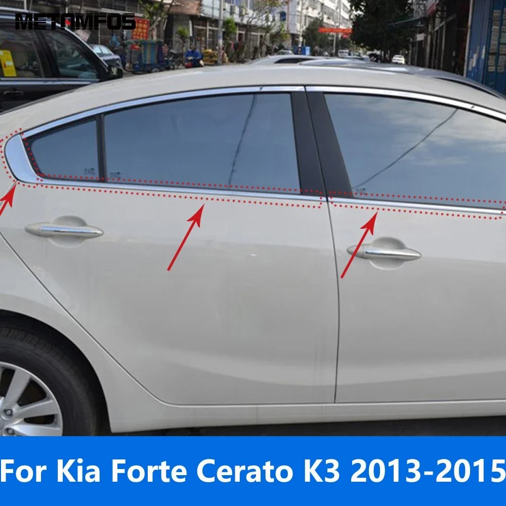 

Для Kia Forte Cerato K3 2013 2014 2015 нержавеющая Нижняя оконная рамка порог молдинг отделка стикер Внешние аксессуары автостайлинг