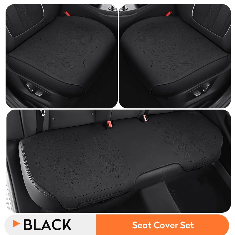 Auto Sitzbezüge Schutz Set Universal Auto Vorne Hinten Kissen Pad Wildleder Leder Vier Saison Sitzbezüge Matte Auto Zubehör – Detail 16