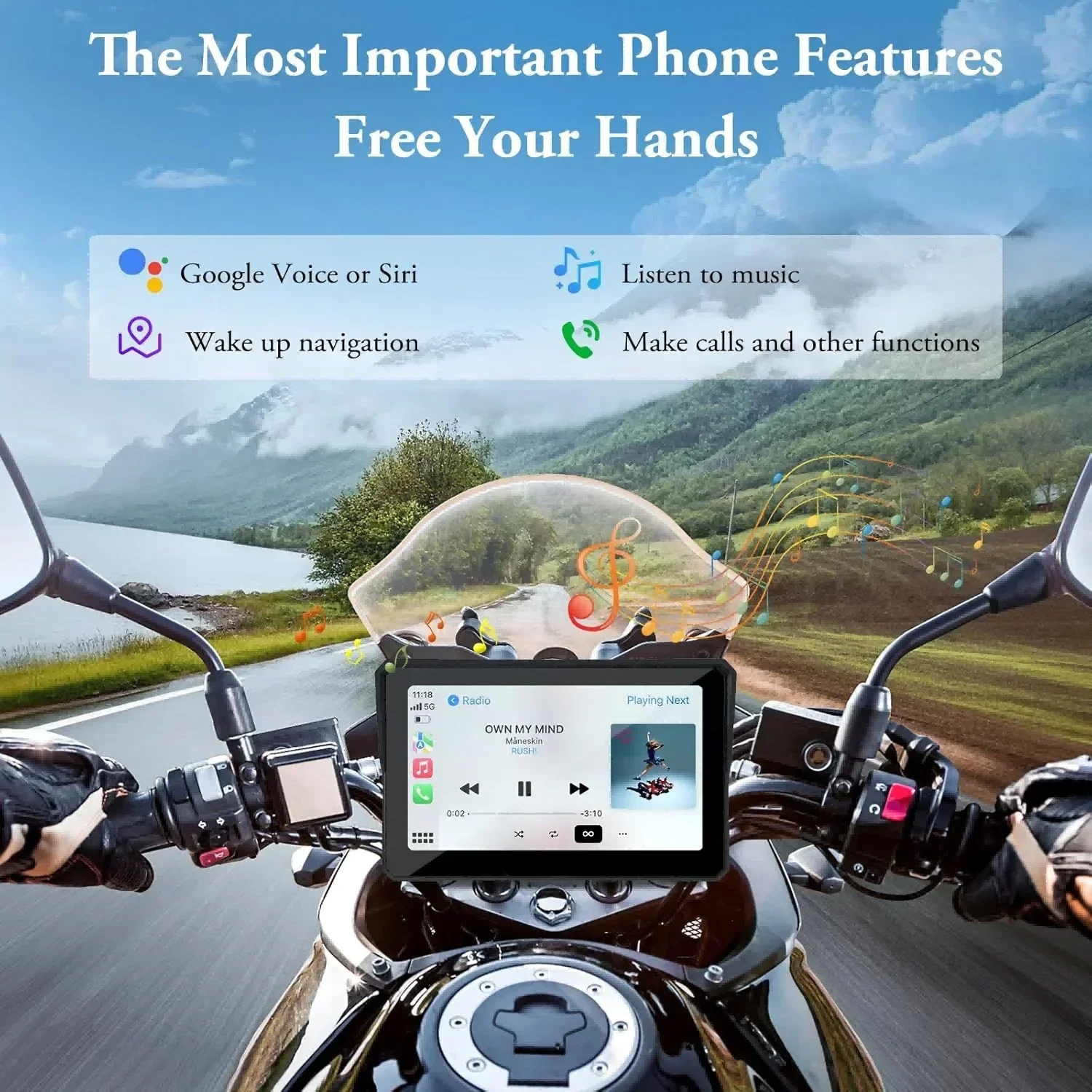 Jansite-cámara para salpicadero de motocicleta, 7 pulgadas, Carplay, DVR, navegación GPS, inalámbrica, CarPlay, Android, cámara para casco de motocicleta, accesorios para Moto
