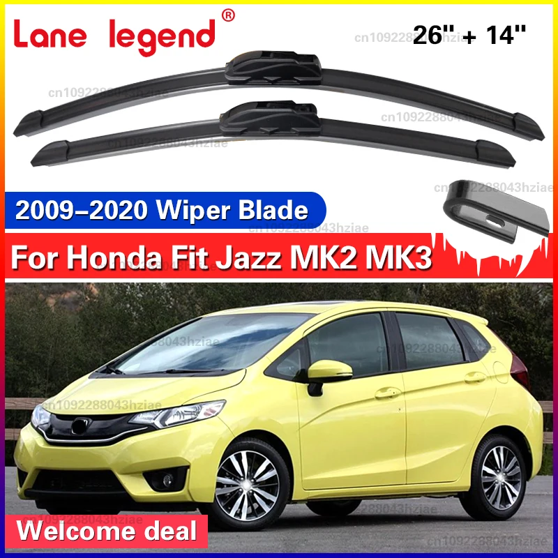 Wiper Front Wiper Blades Set Kit For Honda Fit Jazz MK2 MK3 2009 - 2020 Windshield Windscreen Window 26