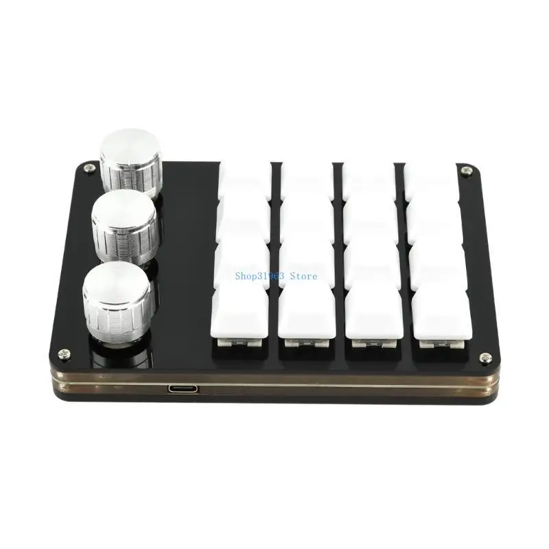 

Клавицы L4MA 16 Программируемая клавиатура USB Mechanical Gaming Keyboard, One-Hand Macropad Keyboard 3 ручки для редактирования