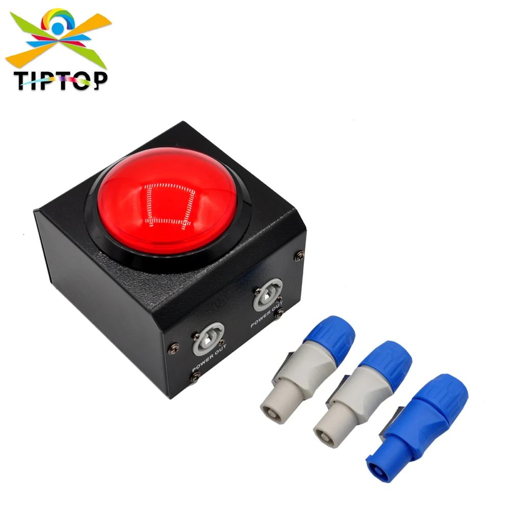 TIPTOP Manual Press Stage Lighting Controller Power Electrical Control Red Button One Power In 2 Power Out Pratt Plug TP-D20