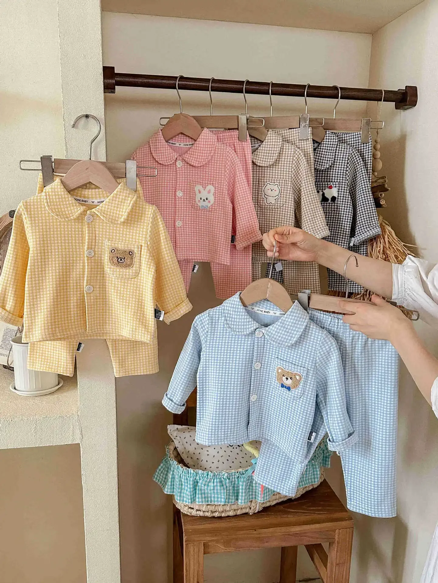 2026 Herbst-Pyjama-Set für Kinder, Lässiges Kariertes Langarm-Hemd mit Revers und Hose, Jugend-Schlafanzug-Bekleidungsset – Detail 18