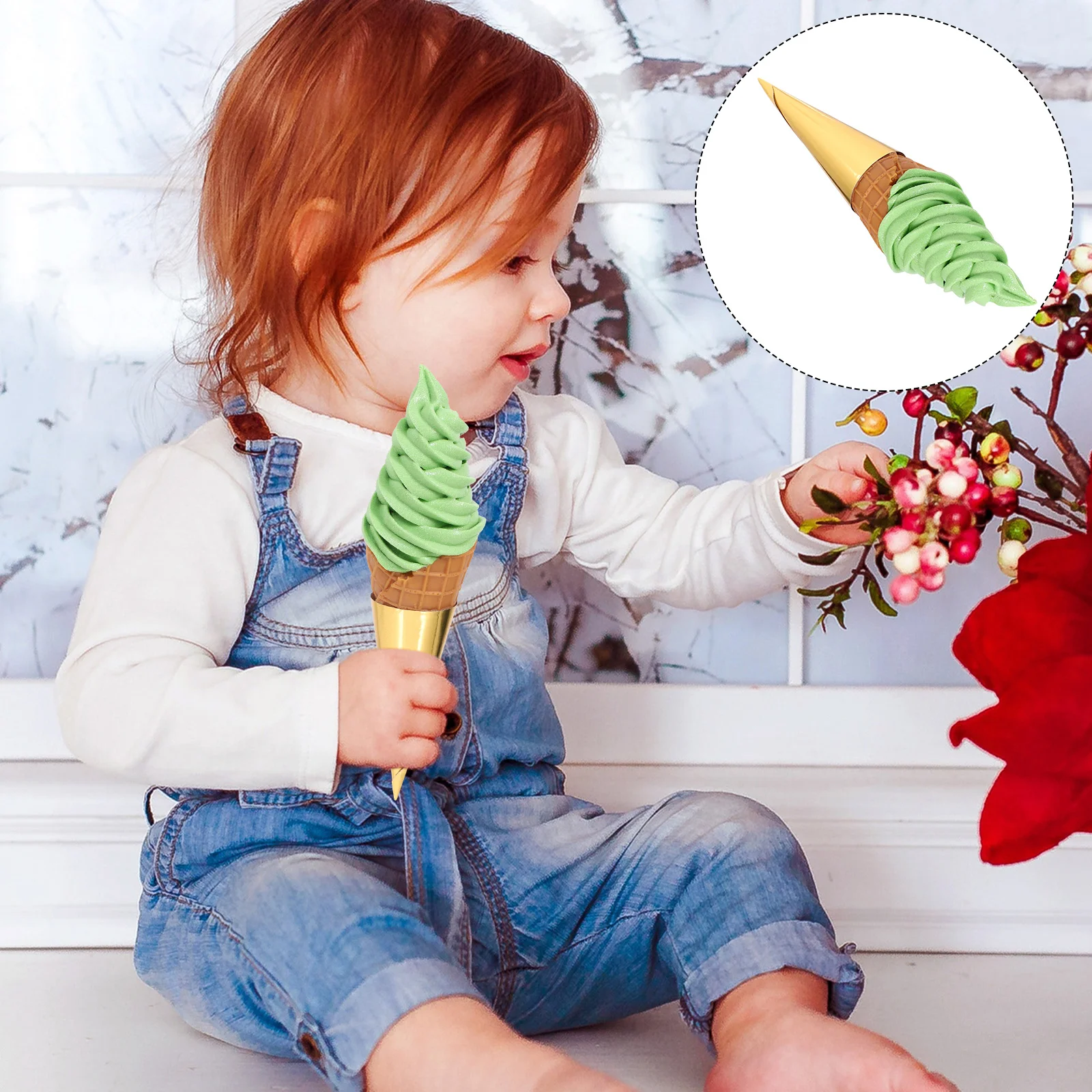 Simulation Ice Cream Toy Cone Model Decorations Fake Prop Party Pvc Child Photography