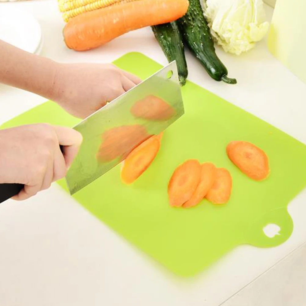 

3pcs Flexible Cutting Board Kitchen Nonslip Foldable Chopping Mat Hanging Hole Soft Grip Anti-Skid Lightweight Home Use Easy