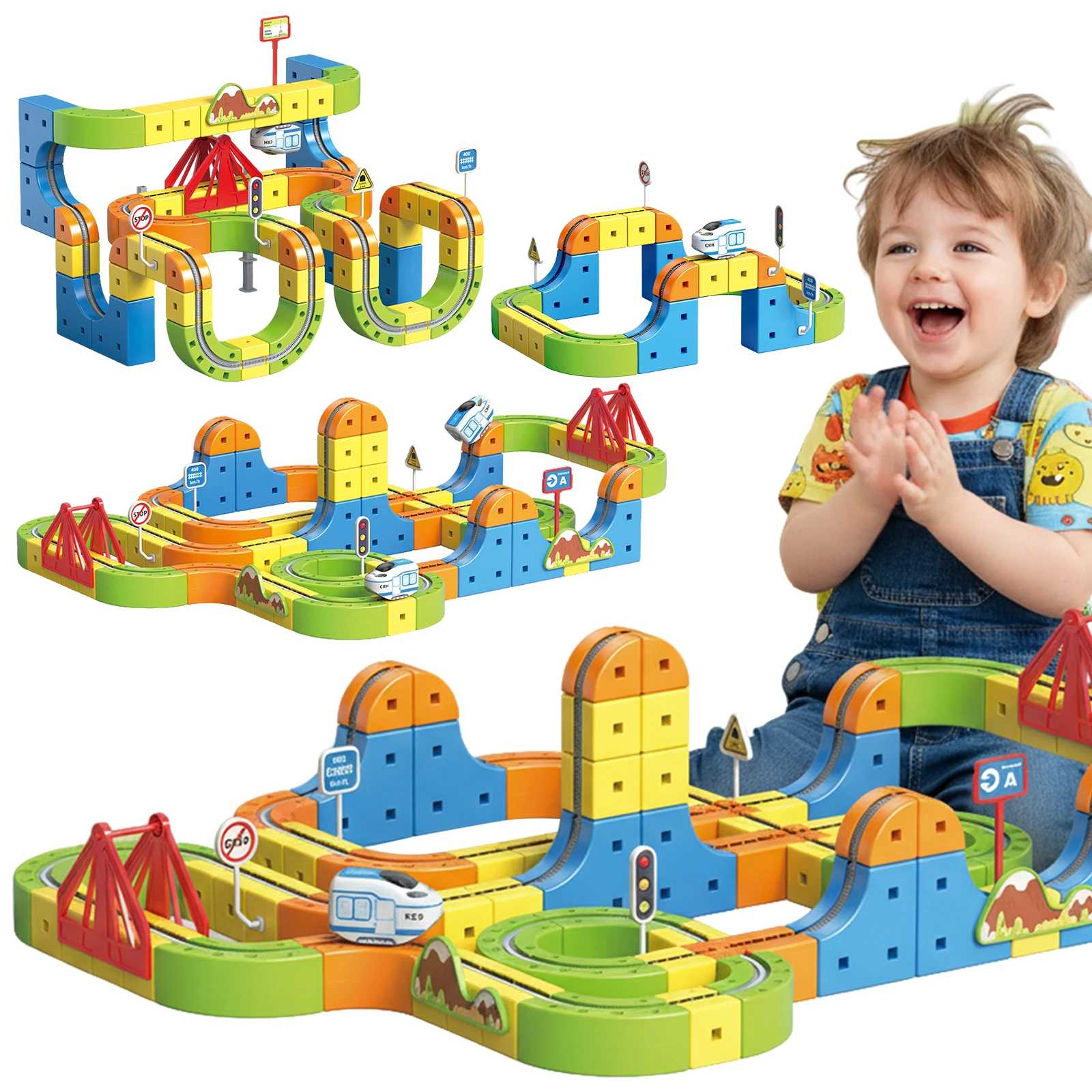 Magical Track Train Set Rechargeable 3D Building Track Toy Gravity-Defying STEM Educational Train Toys For Kids Birthday Gift