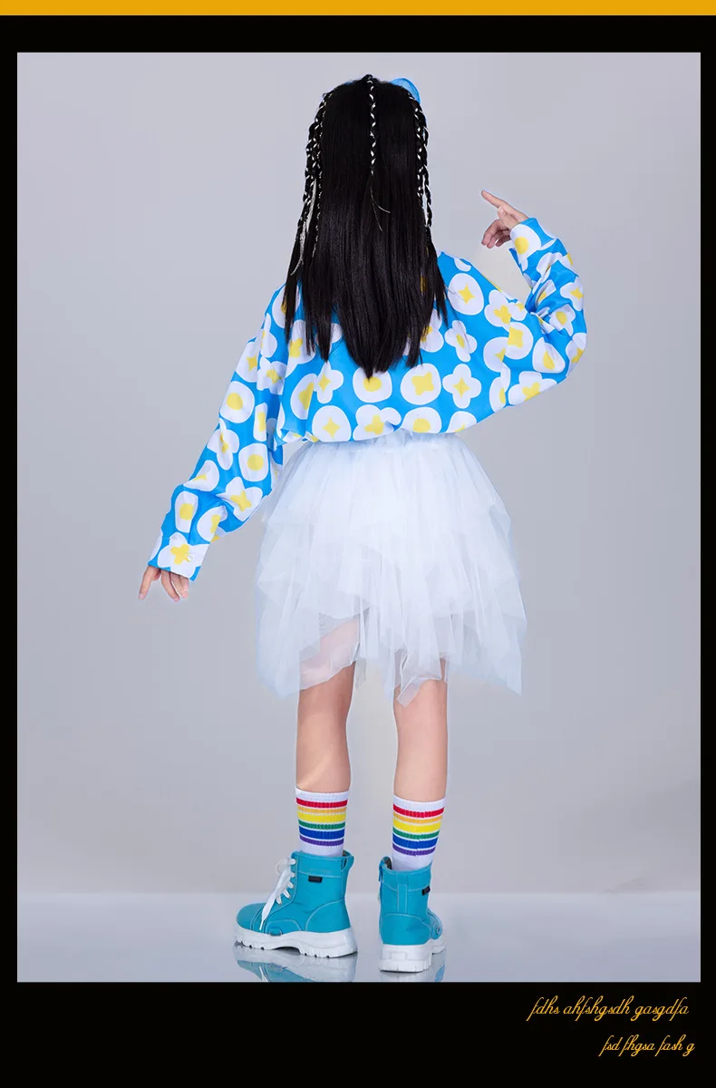 Hip Hop Mädchen Mode K-pop print Top Buchstaben Cargo Hosen Kind Street Dance Strickjacke Kinder Streetwear Mädchen Gruppe Jazz kleidung Se