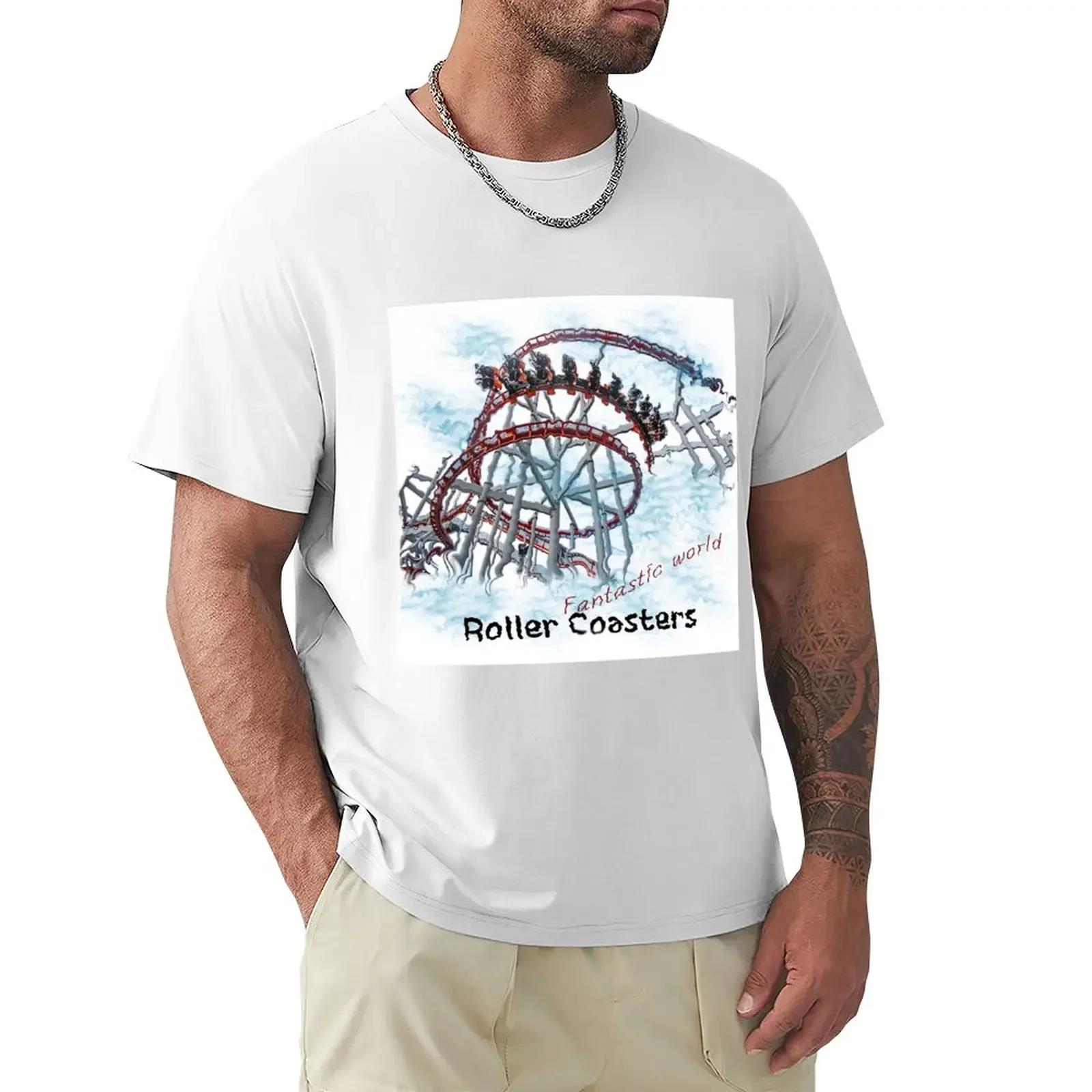 Roller Coasters - Fantastic world T-Shirt for a boy customs design your own shirts graphic tees mens graphic t-shirts hip hop