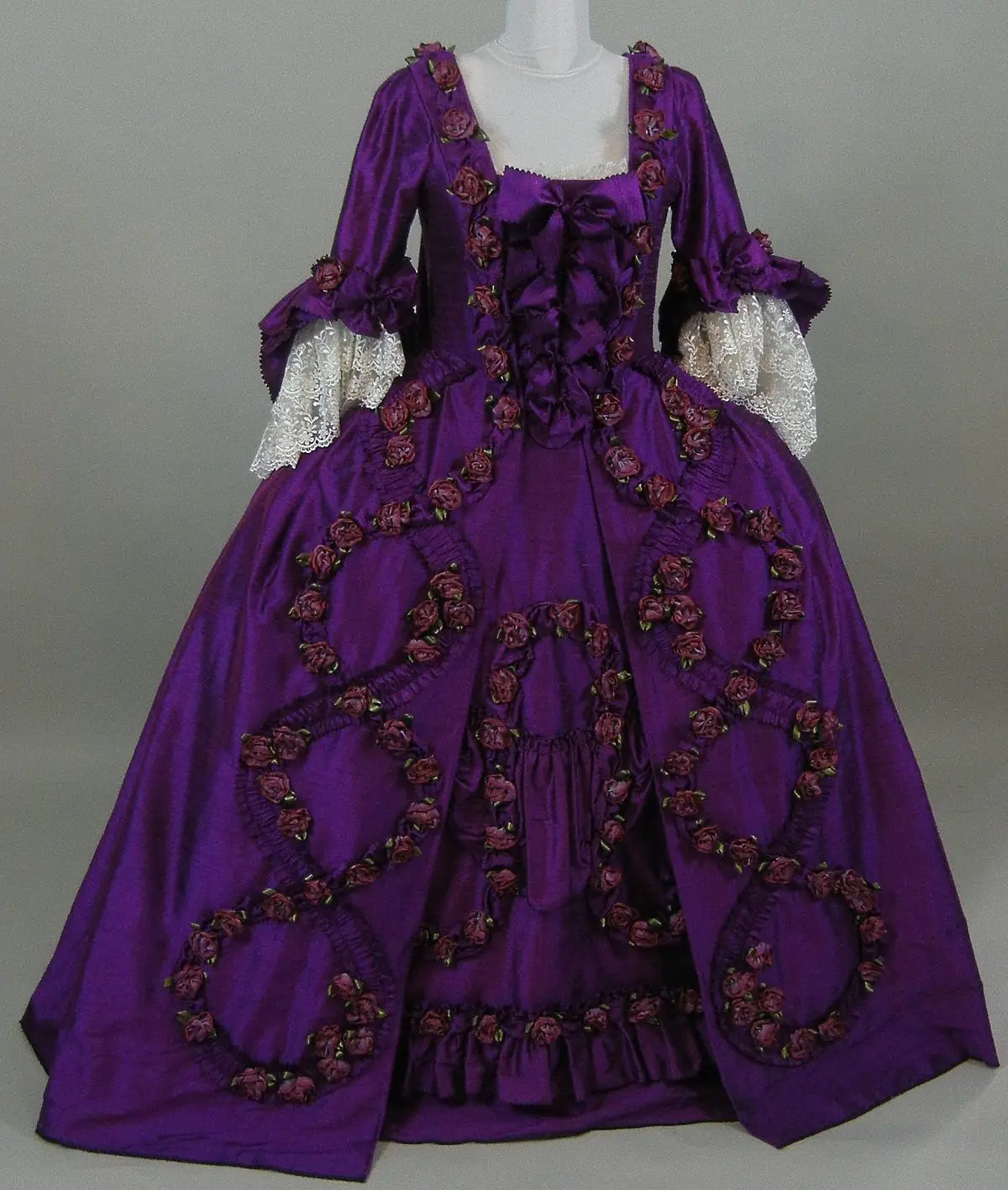 Robe A La Francaise 18th Century Victorian Rococo Ball Gown Royal Court Queen Marie Antoinette Costume Purple Dress