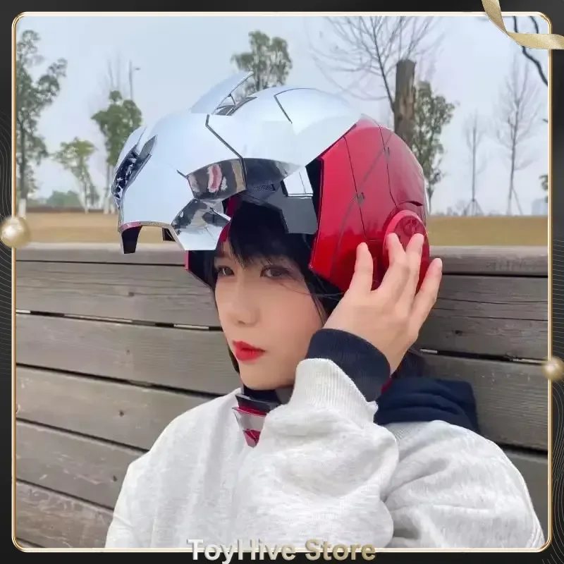 2025 Iron Man Mk5 Helmet Automatoc 1:1 Voice Control Avengers Mk7 Mk5 Cosplay With Led Light Electronic Close Ironman Helmet Gi view 5
