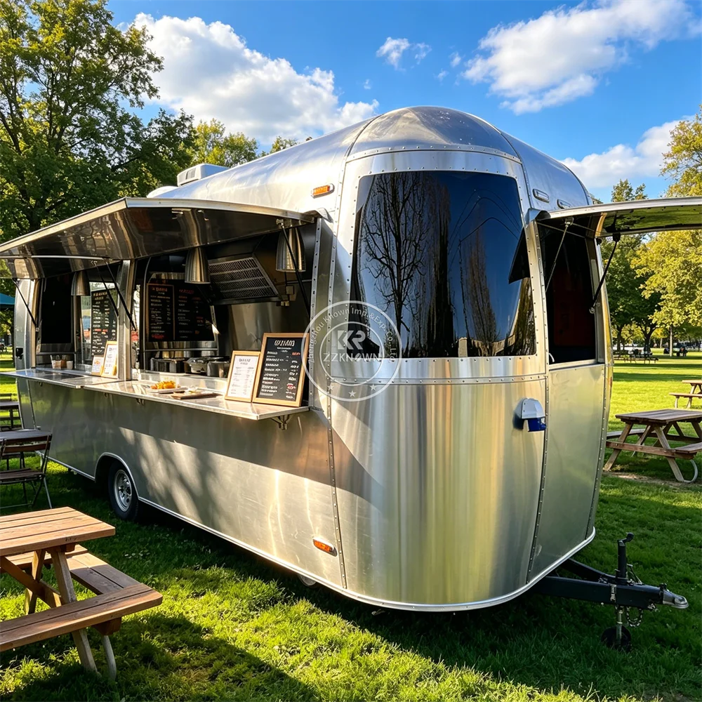 Street Concession Food Trailer Outdoor Mobile Kitchen Trailer Mobile Coffee Ice Cream Food Truck Fully Equipped