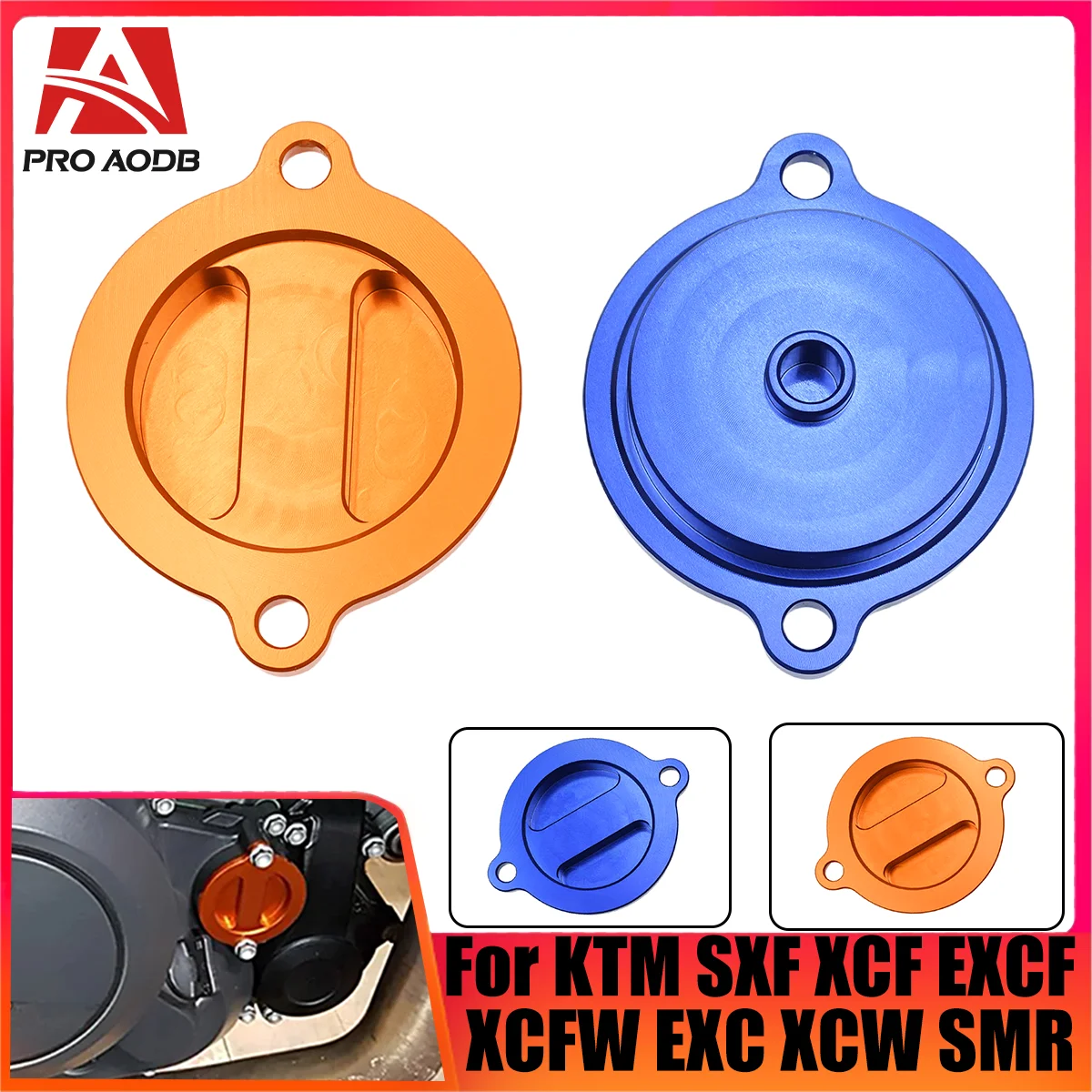 

Motorcycle CNC Oil Filter Cover For KTM DUKE RC 125 200 390 EX CSXF 450 500 690 990 1050 1190 1290 Super Adventure RC8/RC8R