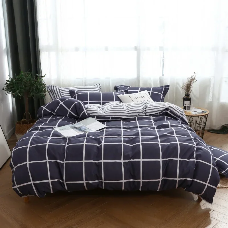 Plaid Duvet Cover 220x240,Queen King Size Quilt Cover,Simple Style Duvet Cover 200x200【No Pillowcases】