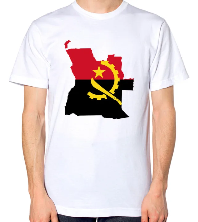 أنغولا العلم خريطة رجل تي شيرت امرأة رجل الصيف مضحك القطن الجرافيك تي شيرت موضة الشارع الشهير بلايز المحملة في الهواء الطلق قصيرة الأكمام #6