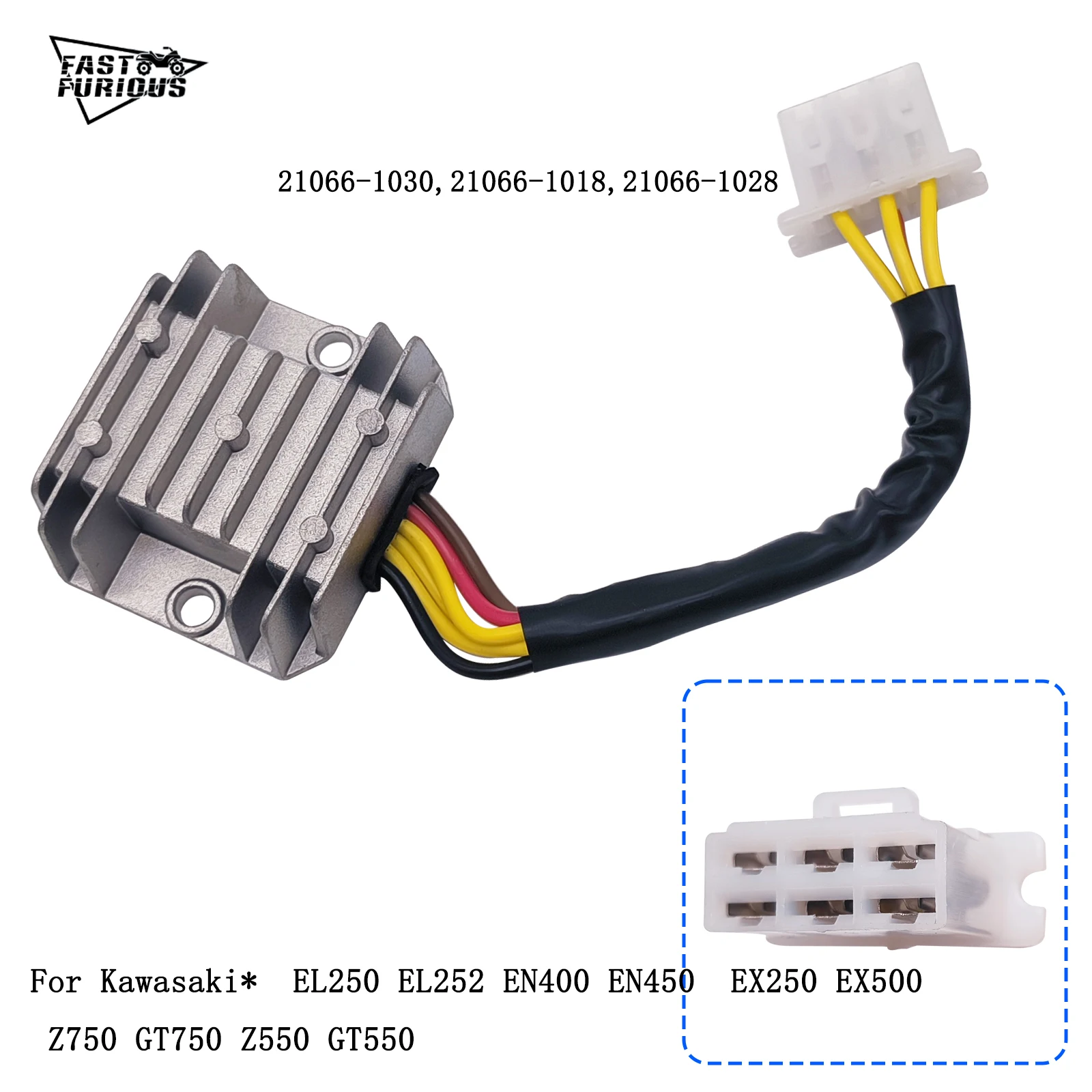 

KS voltage rectifier 21066-1030,21066-1018,21066-1028, For Kawasak* EL250 EL252 EN400 EN450 EX250 EX500 Z750 GT750 Z550