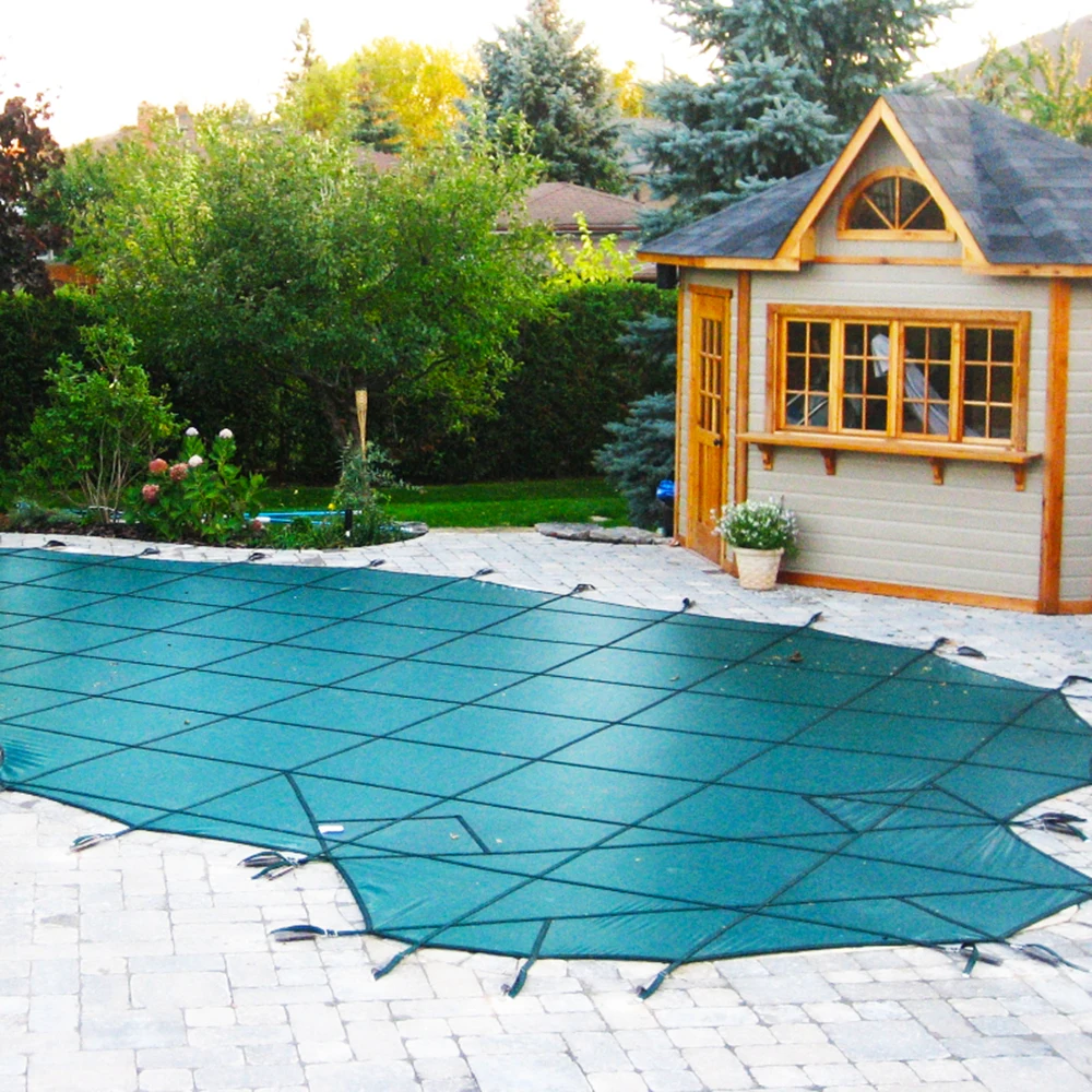 Factory Direct CE Custom Size PP Material Waterproof Safety Easy Install Low Price with Cable Tie Winter Pool Safety Cover