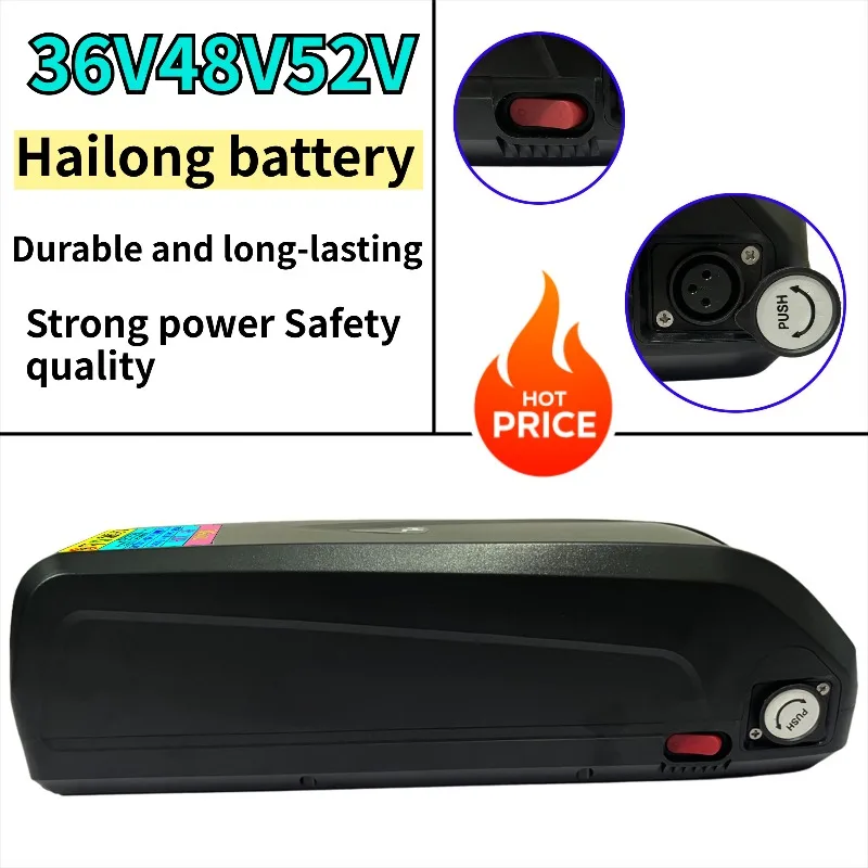 Совершенно новый аккумулятор 36 В 48 В 52 В для Hailong 20 Ач 30 Ач, подходит для двигателя Bafang BBS02 BBS03 BBSHD, блок питания полной емкости Совершенно новый аккумулятор 36 В 48 В 52 В для Hailong 20 Ач 30 Ач, подходит для двигателя Bafang BBS02 BBS03 BBSHD, блок питания полной емкости
