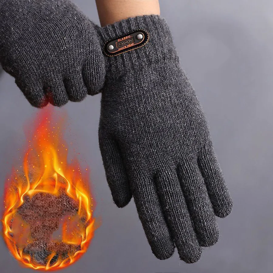 قفازات عالية المرونة تعمل باللمس النساء الرجال الشتاء في الهواء الطلق الجري سوبر الدافئة تمتد محبوك القفازات كامل فنجر قفازات ركوب الدراجات