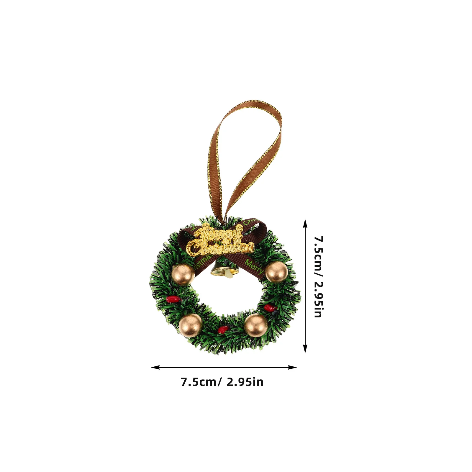 10Pcs Miniature Christmas Wreaths 2.95 Inch Compact Artificial Garland for Fireplace Holder Small Holiday Wreath