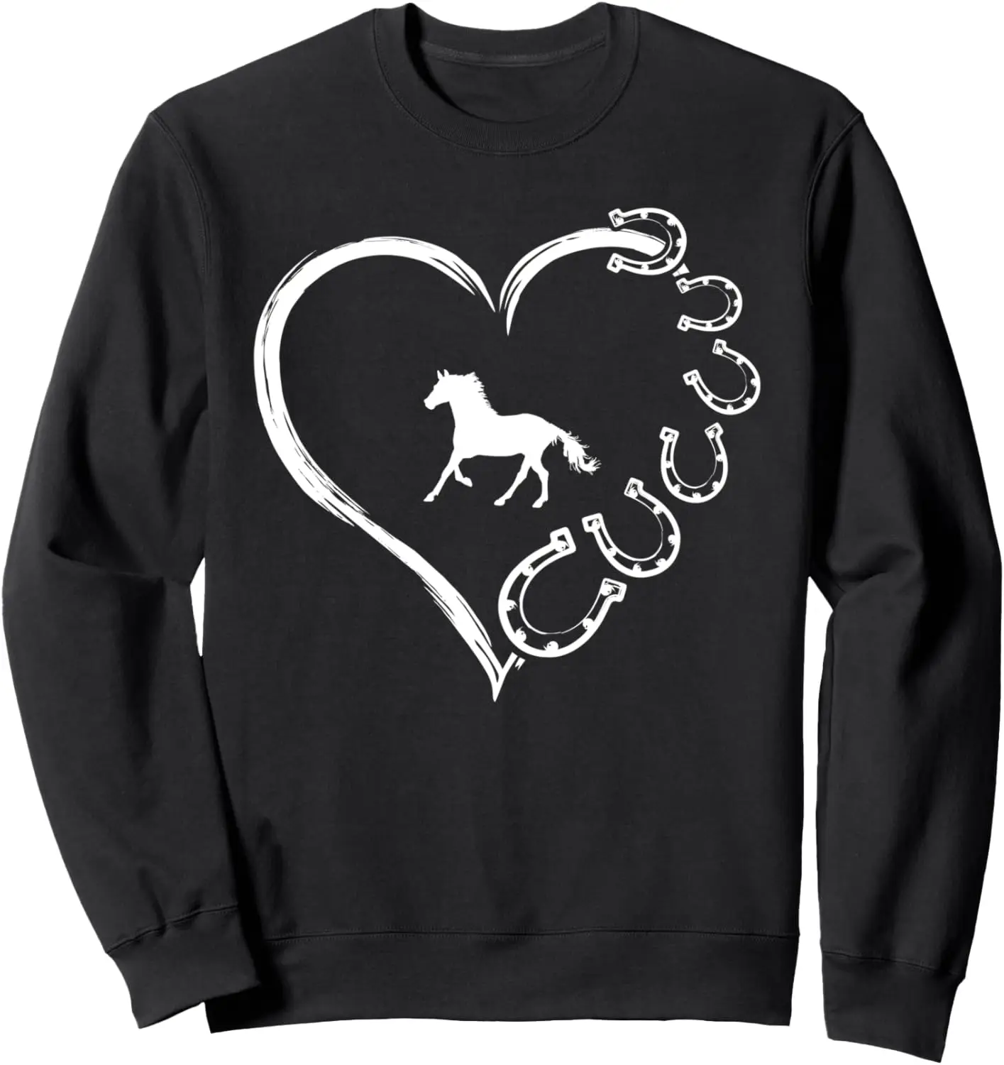 Cute Horse Love Horseshoe Heart Cute Horse Mom Horse Riding Sweatshirt