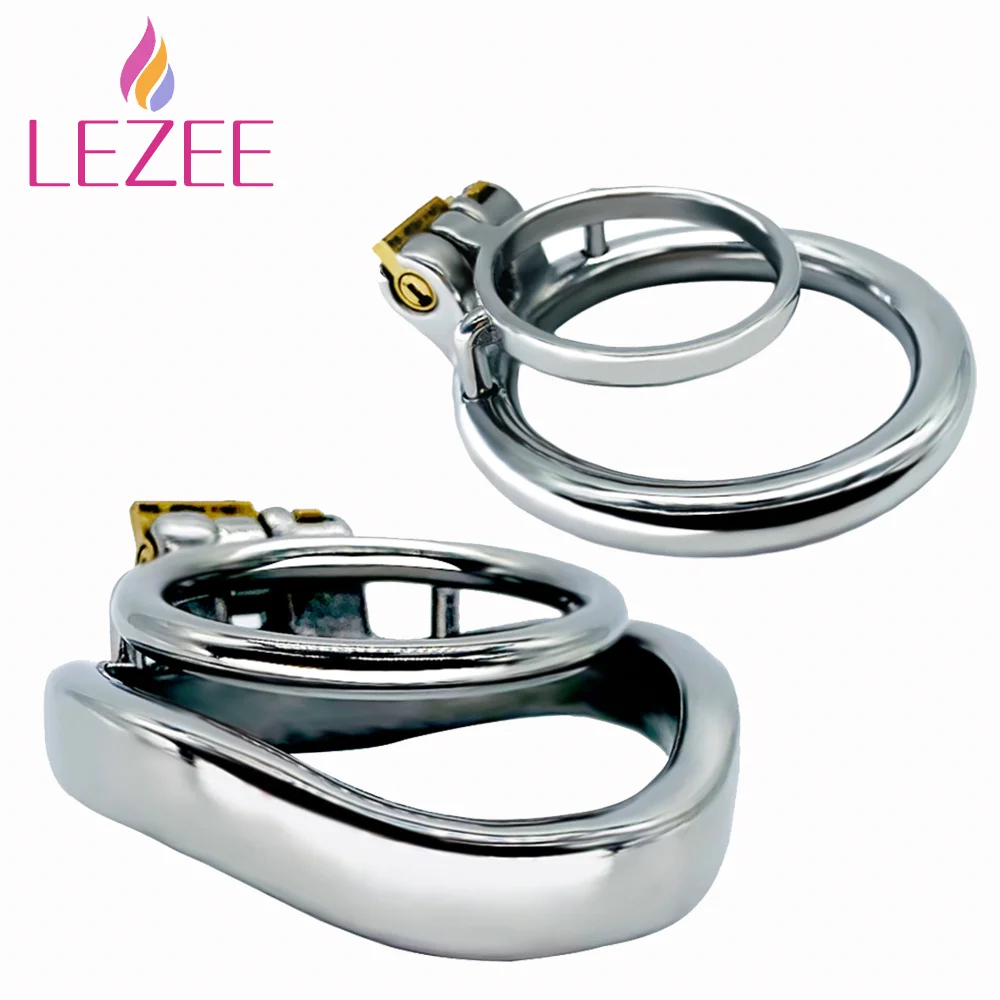 

LEZEE Penis Rings Metal Male Chastity Cage Device Anti Pullout Cock Lock Kit BDSM Sex Toys Products For Men Sexual Flirting Game