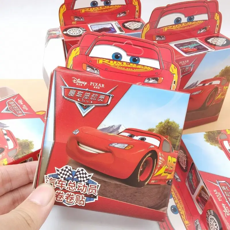 New Disney Cars Lightning McQueen Animation Cartoon Roll Stickers Creative Anime Peripheral Decorative Stickers Children\'s Toys