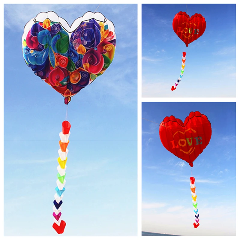 

Free shipping inflatable kites heart kites fly nylon fabric kite weifang kite string steering kite 3d professional wind kites