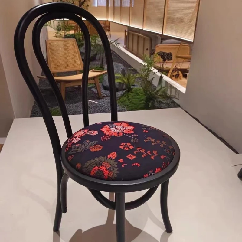 

Retro solid wood dining chair creative chair home simple leisure chair