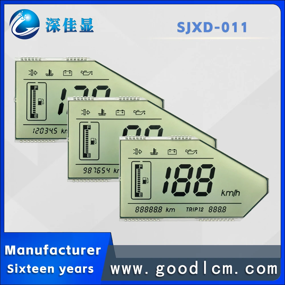 Veículo Módulo de Código Segmento, HTN positivo Digital Display Screen, LCD Liquid Crystal Display Screen, Conexão Pin