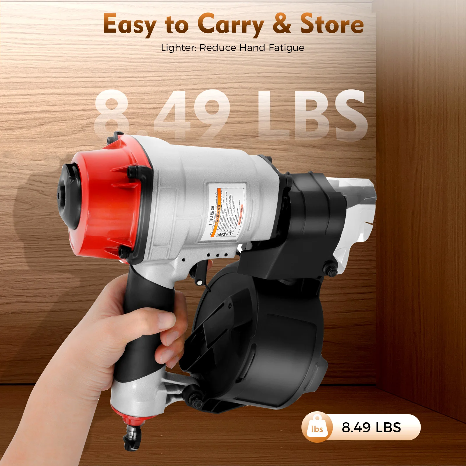 Chiodatrice a spirale BulkHarbor, chiodatrice a spirale ad aria con 2 modalità di scatto, comoda da usare, chiodi lisci, chiodi filettati, chiodi semplici