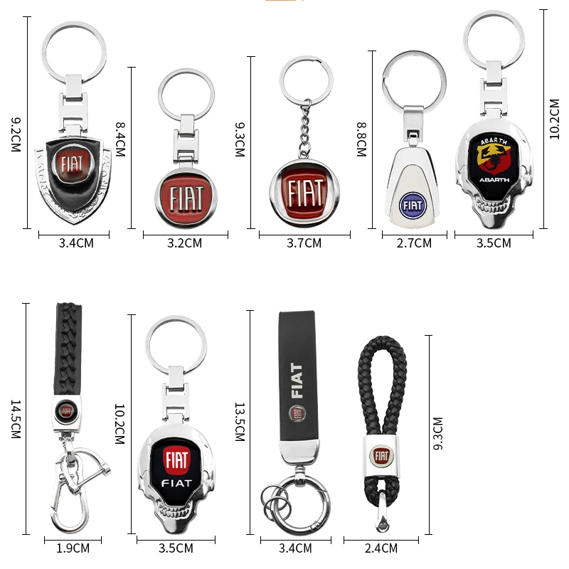 Leather Woven Metal Car Keychain Key Car Key Rings Accessories For Fiat 500 Ducato Panda 500L Punto Musa Stilo Palio Bravo Doblo