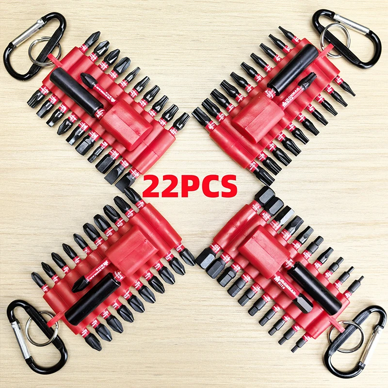 

22Pcs S2 Steel Electric Hexagon Bit Set With Organizer Sleeve Portable Bit Holder Car Accessories Magnetic Head Drill Bit Set