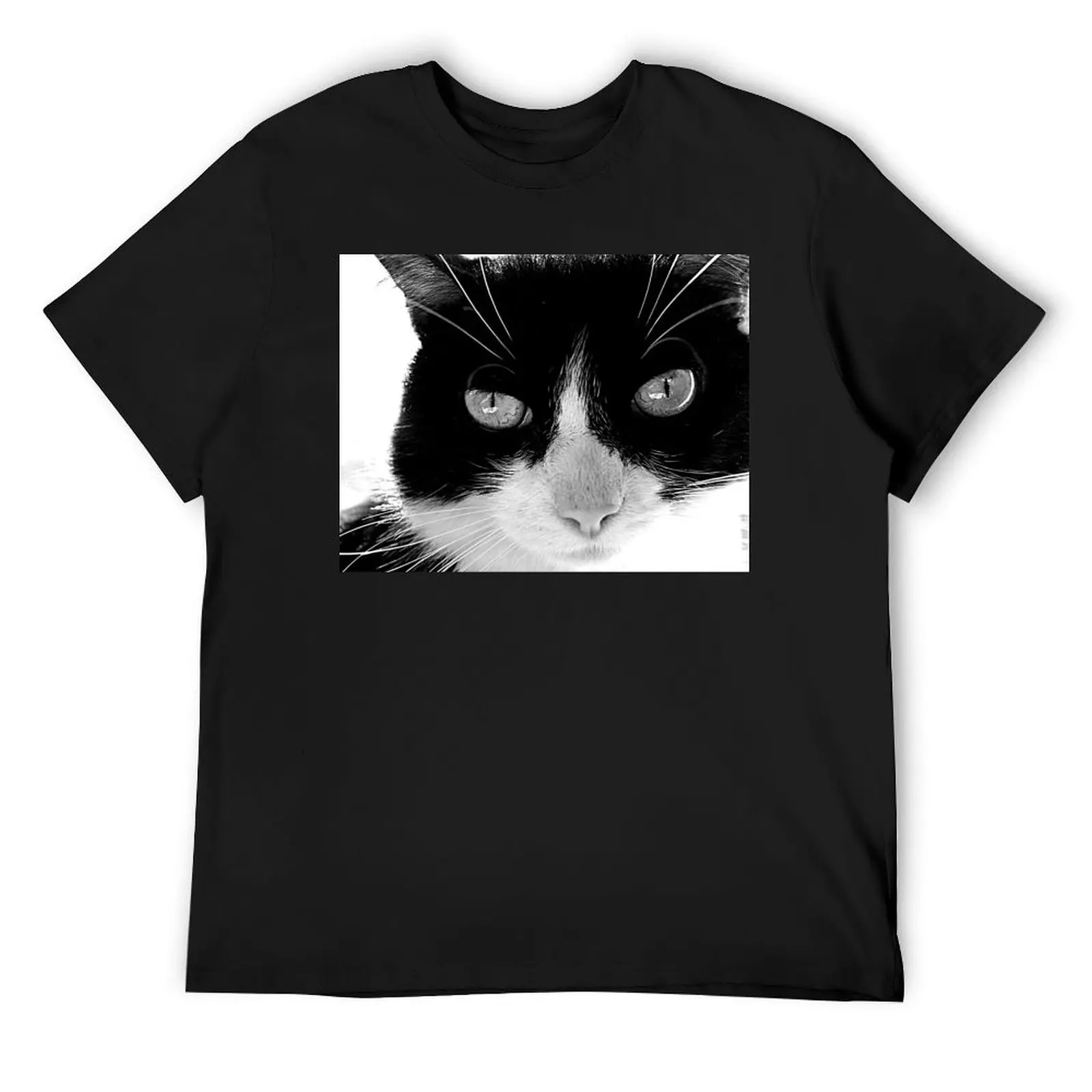

Black and White Kitty T-Shirt plus size tops vintage anime shirt vintage clothes Men's clothing