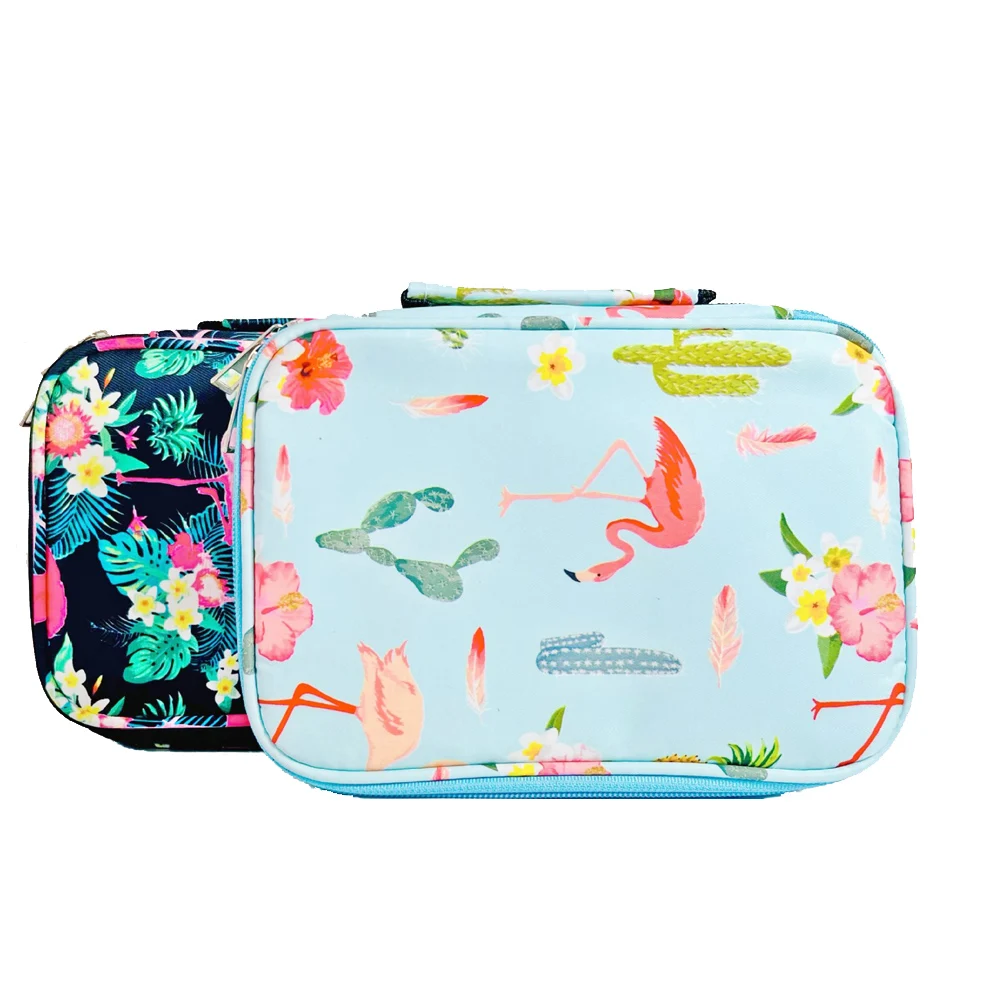 Kawaii Pencil Case School Organizer Things 72 Slots Pencilcase Supplies for Girls Stationery Box Large Capacity Pen Bag Flamingo