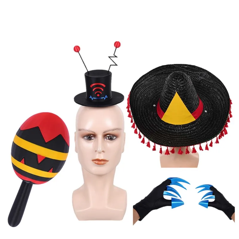 

Vox Косплей Коготь Перчатки Шляпа Кепка Фантазия Мужчины Женщины Маскировка Головные Уборы Хэллоуин Карнавальный Костюм Аксессуары Микрофон Реквизит