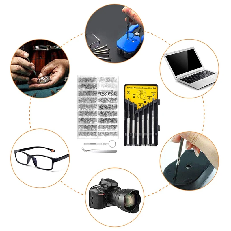 

1Set Eyeglasses Repair Kit Glasses Screw Repair Kit Watch Clock Spectacle Repair For Eyeglasses