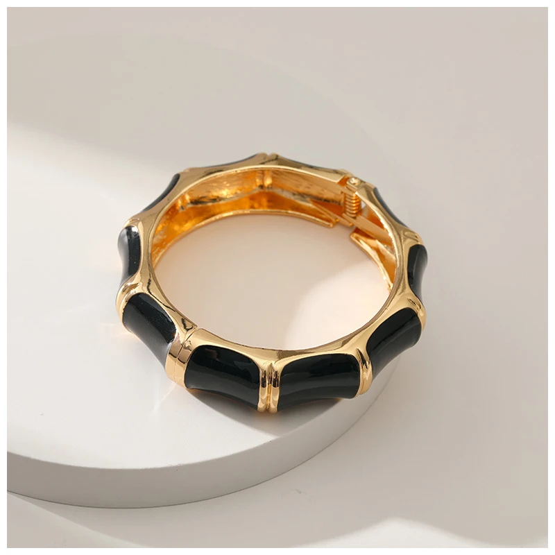 New Arrivals Costume Bangle Cuff Bracelet for Women Gold Plating with Enameled Colorful Cuff Bangle Jewelry Drop-Shipping Gifts