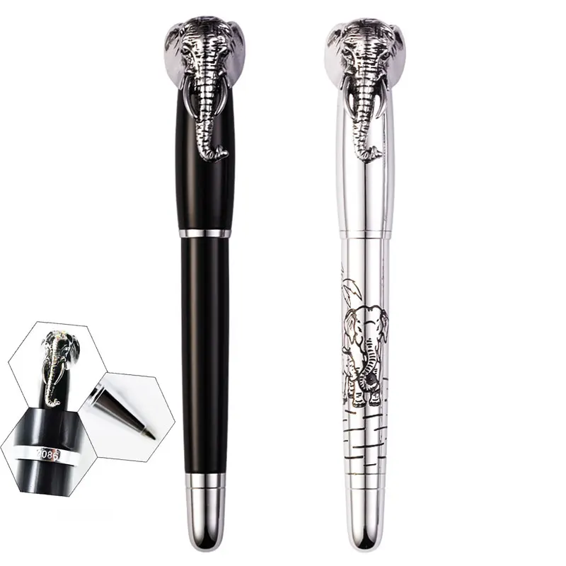 

Fuliwen металлическая черная шариковая ручка с головой слона, шариковая ручка, профессиональные канцелярские принадлежности, подарок для письма, аксессуар