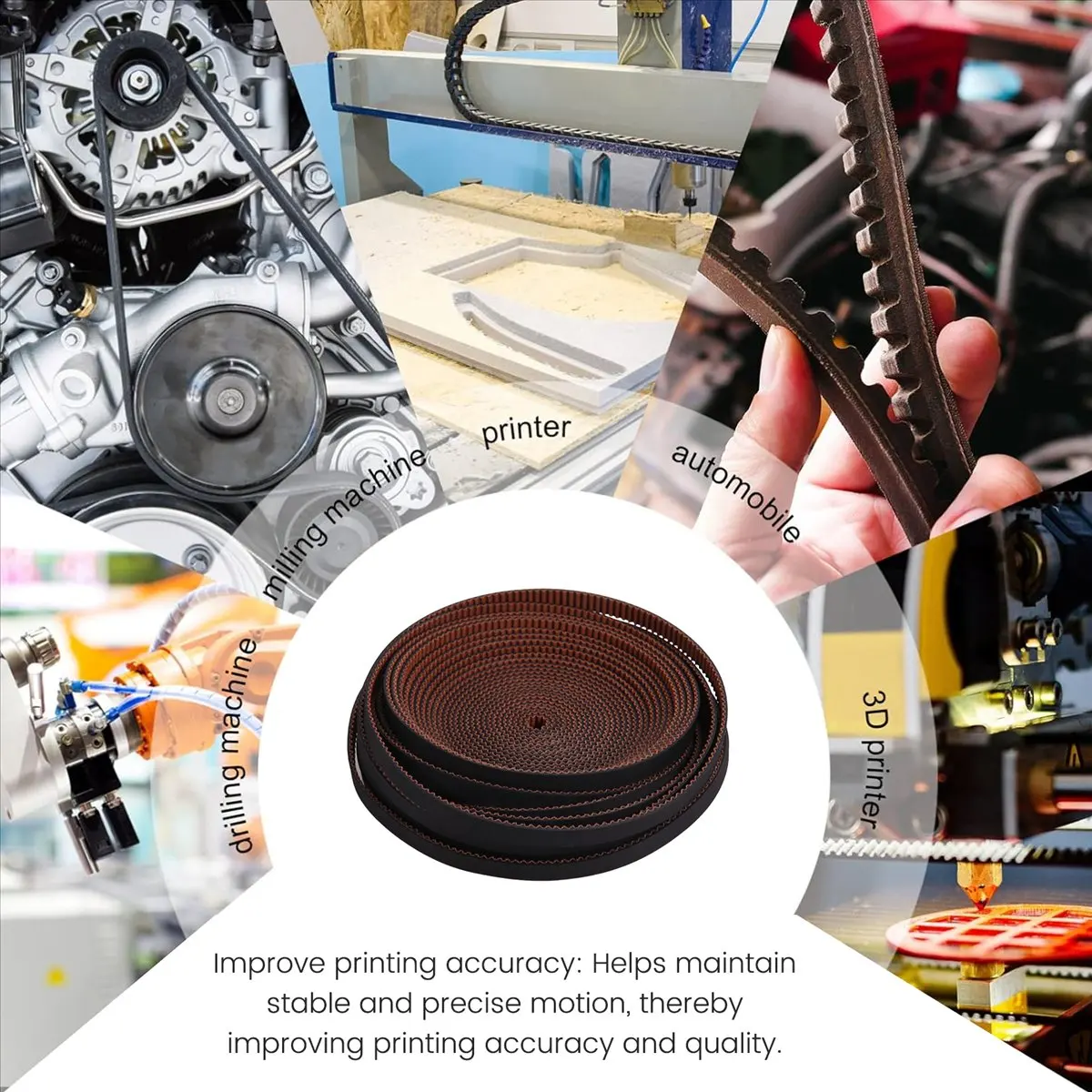 

T69C! 2GT-6mm Synchronous Belt GT2-3d Print Non-Slip Synchronous Belt Printer Parts 10M