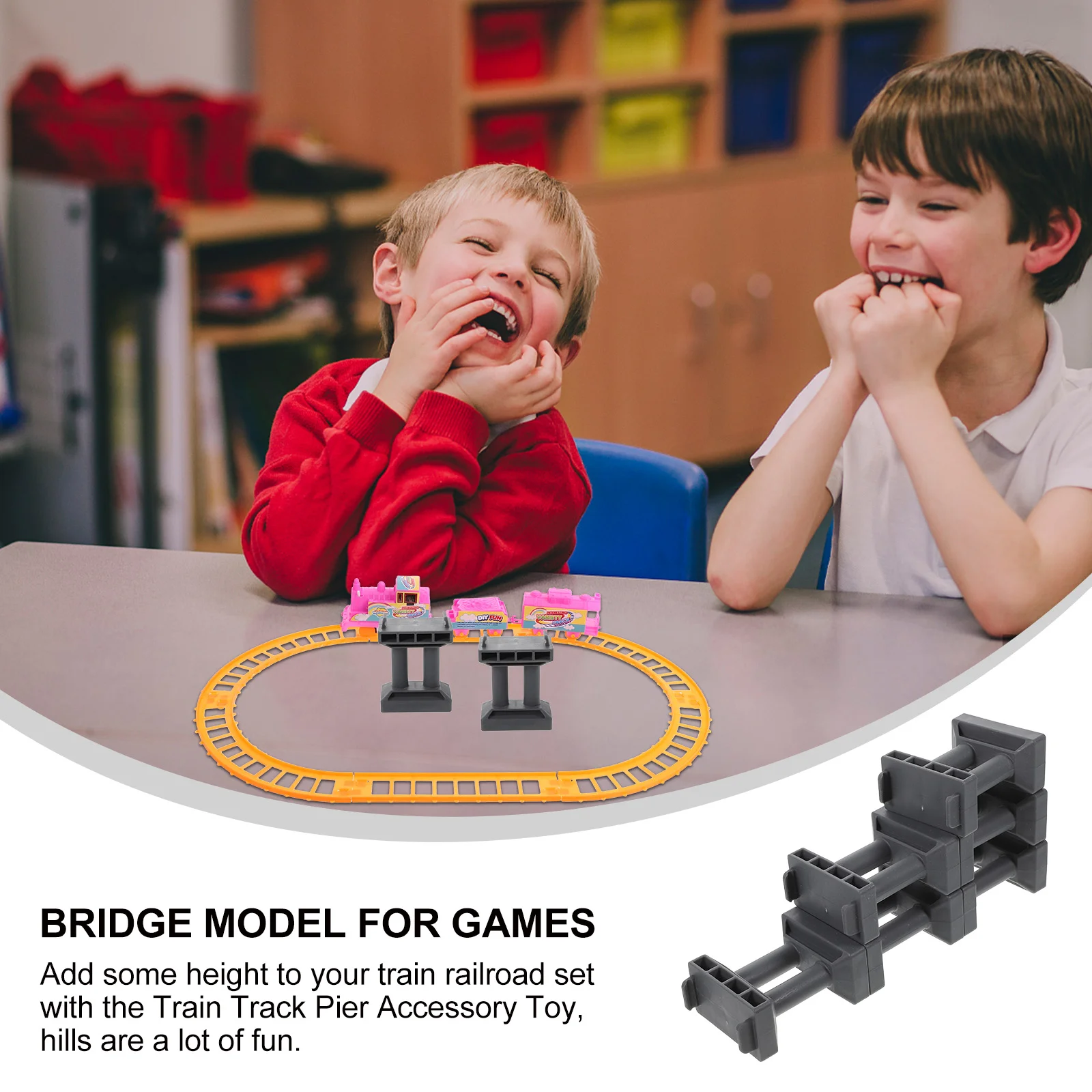 6 Pcs Rail Pier Accessories Bridge Toy for Kids Support Model Games Decorate Children Grey DIY Railway Scenery